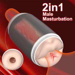 Mainan seks Masturbator pria ujung ganda 2-in-1 produk seks alat masturbasi pria - Product Image 2
