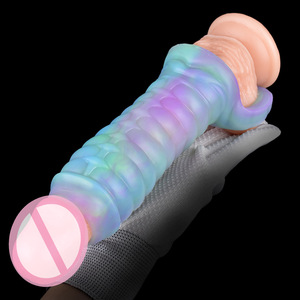 Florya giocattoli sessuali per adulti alieno <span class=keywords><strong>maschio</strong></span> vestibile masturbazione Dildo manica lunga anello del pene drago spina vuota uso individuale - Product Image 2