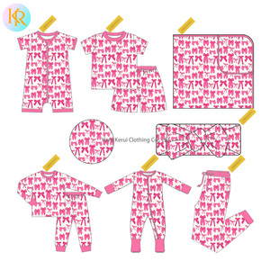 Kerui Bedruckter Kinder-Bambus-Reißverschluss-Pyjama Kinder-Baby-Strampler Bambus-Romper für Babymädchen - Product Image 1