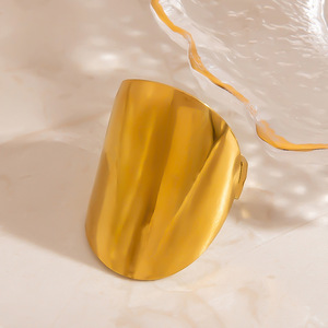 Stainless Steel <b>Ring</b> Geometric U Shaped Adjustable Unisex Fashion Jewelry - Product Image 2