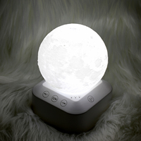 Lampu Malam LED Isi Ulang, Lampu Bola Berubah Warna, Dapat Diredupkan, Mesin Suara Musik, Timer, Tombol Manual, Rumah