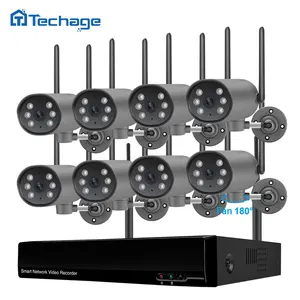 In Voorraad Hd 3Mp Ip Cctv Camera Kit Poe 8 Kanaal Twee-weg Audio Auto Bewakingscamera