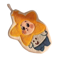 Serviette de cuisine murale absorbante et à séchage rapide en tissu corail, brodée d'un motif étoile de dessin animé mignon