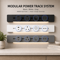 Adaptador de Enchufe con Luz LED de Inducción, USB Tipo-C Extraíble, 2 Tomas de Corriente, 10A, Enchufe Eléctrico Universal para Oficina