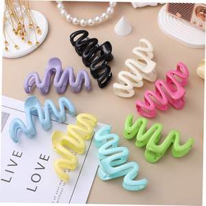 Pinzas de Pelo de Plástico de 10.5cm Color Crema con Diseño de Ondas de Hada, Pinzas de Pelo Modernas para Mujer, Venta al Por Mayor de Fábrica - Product Image 3