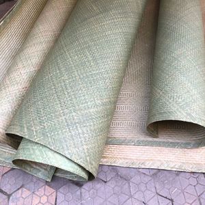 Handmade Bamboo Mats Water Bamboo Ci Bamboo Green Herringbone Pattern Eco Friendly Bed Sheet 1.5x1.9 1.2x1.8 1.8x2.0 China - Product Image 3