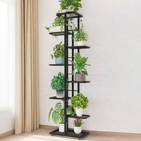 Support de Présentation Haut en Fer Forgé pour Vases d'Intérieur et d'Extérieur, Support d'Angle pour Jardins, Vente en Gros, Support de Plantes et de Fleurs Revêtu par Poudrage