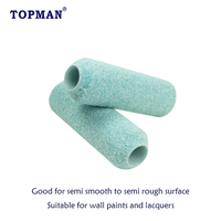 Rouleau de peinture en microfibre à poils longs blancs et verts de qualité supérieure, 9 pouces, pour usage industriel/DIY, compatible OEM, marque TOPMAN