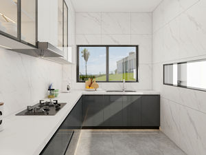 Solution unique, service d'usine, vente en gros disponible, armoires de cuisine modulaires, armoires de cuisine en bois massif laqué de luxe - Product Image 4