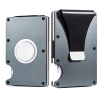 Portafoglio in metallo minimalista Amazon fermasoldi RFID blocco in fibra di carbonio alluminio sottile porta carte di credito portafoglio Airtag per uomo