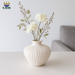 Wholesale Nordic Minimalist White Ceramic <strong>Vase</strong> Textured Matte <strong>Flower</strong> <strong>Vase</strong> for Home Decor Living Room Centerpiece Tabletop <strong>Vase</strong> - Product Image 1