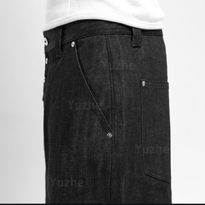 Jeans en denim <span class=keywords><strong>japonais</strong></span> selvedge personnalisés de haute qualité, jeans en denim selvedge rouge, braguette boutonnée, vente en gros, jeans classiques vierges pour hommes - Product Image 2