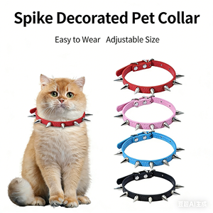 Collier pour chien en cuir PU avec rivets décoratifs, sélectionné avec soin, populaire, anti-morsure, choix de collier pour chat, fournitures pour animaux de compagnie - Product Image 5
