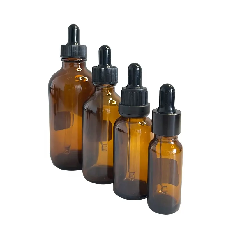 Frascos de vidro âmbar de 30ml, frascos de pipete para aromaterapia de óleos essenciais perfume 1oz, preço de fábrica
