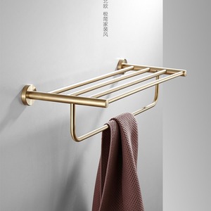 Porte-serviettes standard en laiton brossé de 50 cm, support de rangement pour salle de bain, style hôtel - Product Image 2