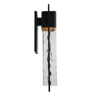 Applique murale extérieure rectangulaire moderne IP65 avec cadre en aluminium et verre ondulé, éclairage LED pour entrée de villa, porche et décoration extérieure