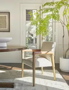 Деревянный обеденный стул в американском стиле из массива дерева, обеденный стул, обеденный стул, стул для гостиницы, простой дизайн, рекламная акция на заказ