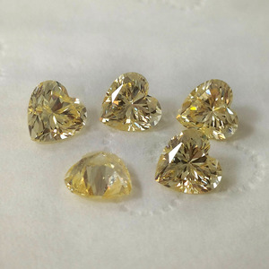 พลอยเซอร์โคเนียสังเคราะห์รูปหัวใจ 5A CZ สีเหลือง ทรงหัวใจ สำหรับทำเครื่องประดับ - Product Image 5