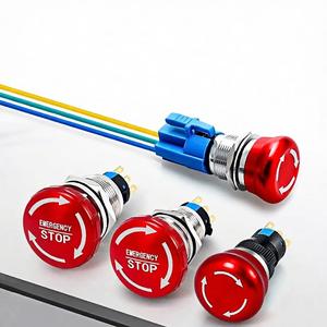 Bouton d'arrêt d'urgence champignon 22 mm, interrupteur de sécurité verrouillable à rotation, étanche IP55, pièce de rechange industrielle CE RoHS - Product Image 5