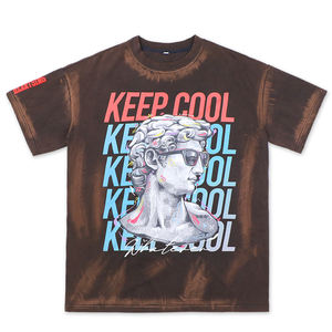 Qianzun Bulk Buy Hip Hop Men 350 Gsm Oversized Boxy Drop Shoulder Crew Neck <span class=keywords><strong>Camisetas</strong></span> lavadas de gran tamaño con diseño personalizado - Product Image 1