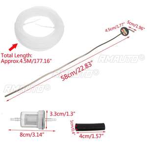 1/2/4 ensembles de tuyau de raccordement de réservoir de carburant de 58 cm + filtre à carburant + tube flexible avec pinces pour chauffage de stationnement diesel à air - Product Image 6