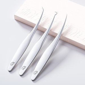 Ensemble de pinces à épiler professionnelles en acier inoxydable pour éliminer les points noirs, extracteur d'acné de précision, élimination des comédons pour le nettoyage des pores du visage - Product Image 1