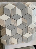 Carreau de mosaïque hexagonal en marbre Carreau de mosaïque en marbre aiguisé Mosaïque de marbre brun pour la maison Salle de bain Mur Cuisine Carreaux de sol