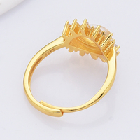 Vente en gros plaqué or personnalisé bague femme en argent sterling 925 pierre de lune bague bijoux mauvais œil