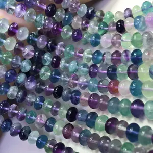 Hot sales faceted gemstone loose beads mala various shape natural colorful fluorite loose beads