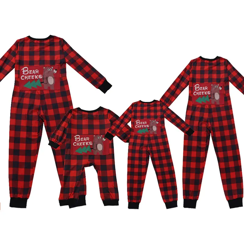 Pijama de celosía navideña para bebés y <span class=keywords><strong>niños</strong></span>, ropa de dormir a juego