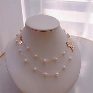 Collier extensible en perles de style polyvalent et exquis Zhizhen, avec pendentif trèfle et ciel étoilé en perles d'eau douce, tendance et perlé - Product Image 2