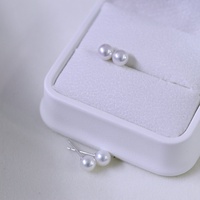 Clous d'oreilles minimalistes en argent 925 avec perles d'eau douce Edison naturelles blanches de 5-9 mm, éclat subtil aurora, sans défaut, dorés