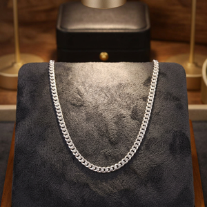 Collar de cadena de eslabones tipo curb de plata de ley 925 para hombre y mujer, cadena de eslabones sólidos, joyería de plata clásica unisex, regalo al por mayor. - Product Image 3