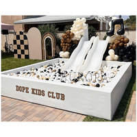 Fosse à balles blanche personnalisée, location de fête pour enfants et jeunes enfants, ensemble de jeux souples pour l'extérieur, équipement fosse à balles à double glissière