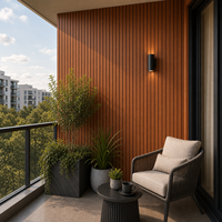 Panneau mural acoustique WYRAX en lattes de bois noir avec feutre noir personnalisé en PET pour la rénovation des murs de salle à manger