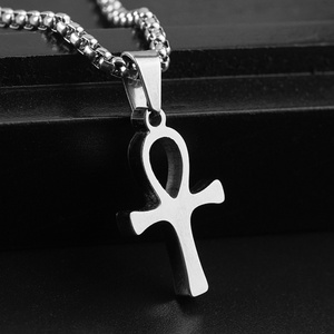 Colliers à motif croix pour femmes et filles, mini pendentifs Ankh égyptiens en acier inoxydable, accessoires pour hommes - Product Image 2