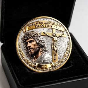 <span class=keywords><strong>Non</strong></span> c'è amore più grande di questo - Moneta commemorativa in oro, moneta religiosa cristiana da collezione, regalo souvenir della fede - Product Image 1