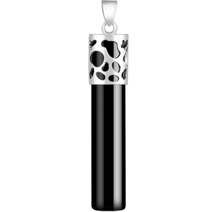 Pendentif pilier en jade en argent S925 incrusté de jade naturel de qualité A, élégant et simple. - Product Image 1