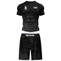 Ensemble Personnalisé Homme MMA Jiu-Jitsu T-shirts + Pantalons 4 Pièces / Kit Maillots de Boxe Shorts Kickboxing Muay Thai Vêtements de Compression MMA