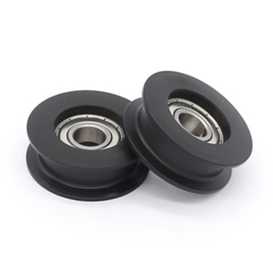 Poulies en acier inoxydable de type H H12*47*16.5mm avec revêtement en caoutchouc, roulements S6001ZZ, rouleaux revêtus de plastique, vente en gros directe d'usine - Product Image 2