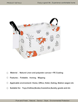 Panier à linge pliable rectangulaire en coton KUYUE, panier en toile imperméable pour la chambre des enfants, le bureau, les vêtements - Idée cadeau parfaite