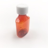 Bouteille ovale en PET Timberlin de 1 oz à 16 oz pour médicaments liquides avec impression sérigraphique et bouchons CR pour sirop
