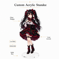 Standee Akrilik Motif Riak Air, Cetak Offset Vibrant untuk Dekorasi Ruangan, Holografik Akrilik 3D Epoxy Dome