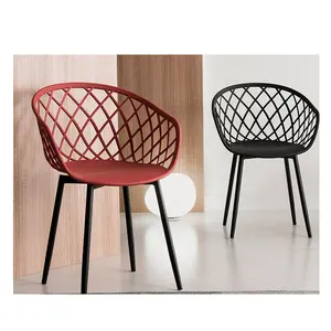 on sale 2024 new arrival red and back colorful fashion washable plastic outdoor indoor use dining chairs for Africa