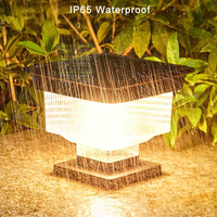 Lámpara Solar LED Moderna para Poste de Puerta Principal, Ahorro de Energía, Cuadrada, Exterior, Impermeable, con Control Remoto