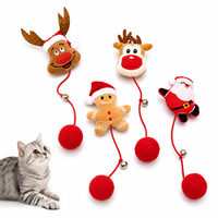 Jouet de Noël pour chat avec pompon en peluche, clochette et jouet interactif suspendu pour chaton – Amusement des fêtes
