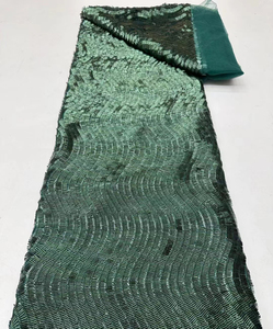 Cordes à paillettes tubulaires motif de maille courbe roulé paillettes broderie maille tissu robe de mariée robe de soirée robe de princesse - Product Image 2