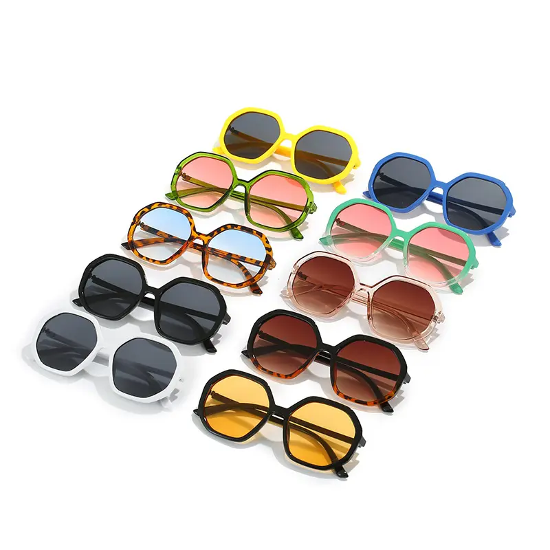 2022 Round Shade Sunglasses Woman Man Colored Sun Glasses Fashionable Sunglasses Plastic Frame UV 400 Lens UV400 Custom Color PC