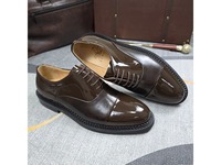 Chaussures habillées en cuir véritable à lacets pour hommes, à semelle épaisse, confortables, souples, antidérapantes et respirantes, pour l'automne