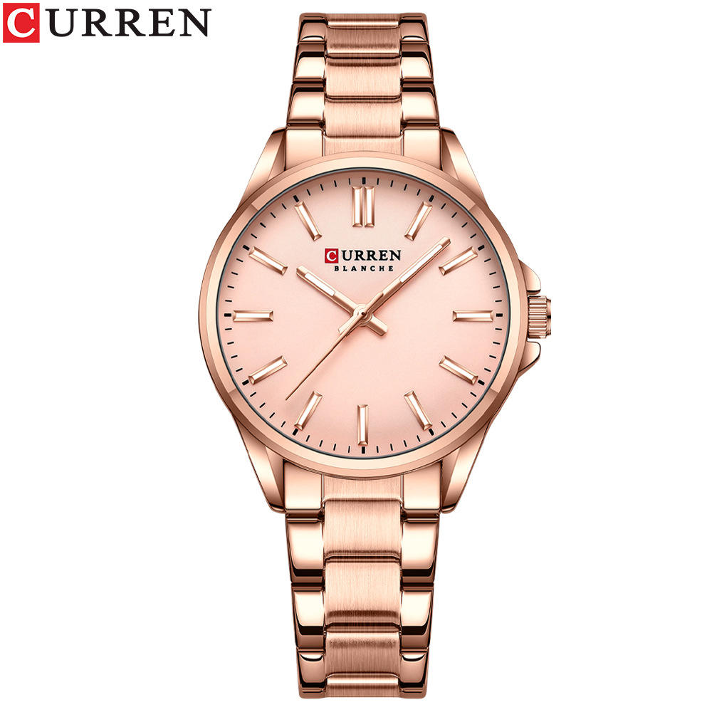 Curren 9090 Couple Watch Stainless Steel Belt Men Clock Fashion Ladies  Watch Business Quartz Watch